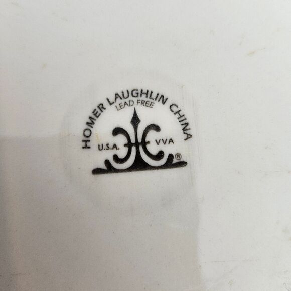 Vintage Homer Laughlin China Oval Restaurant Ware Platter Red/ Maroon Rim Set 4 - Picture 4 of 8